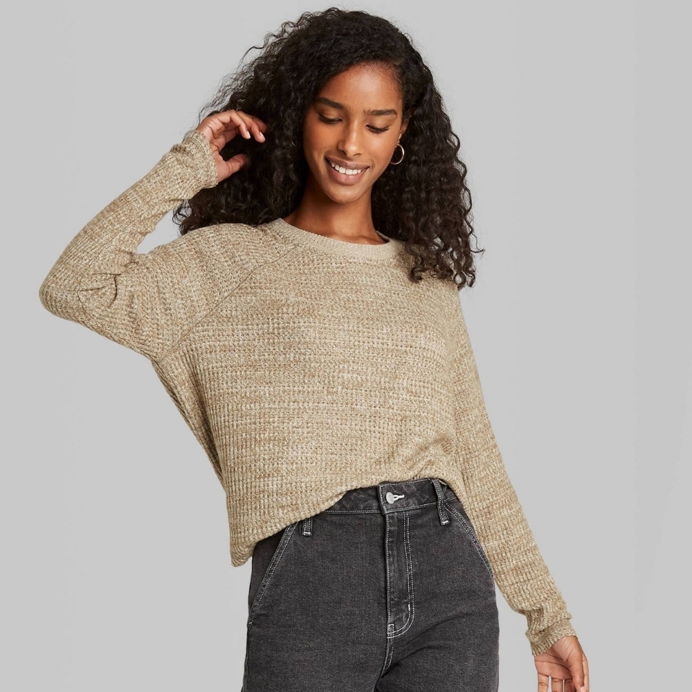 NWT Target Wild Fable waffle knit sweater - Picture 2 of 11